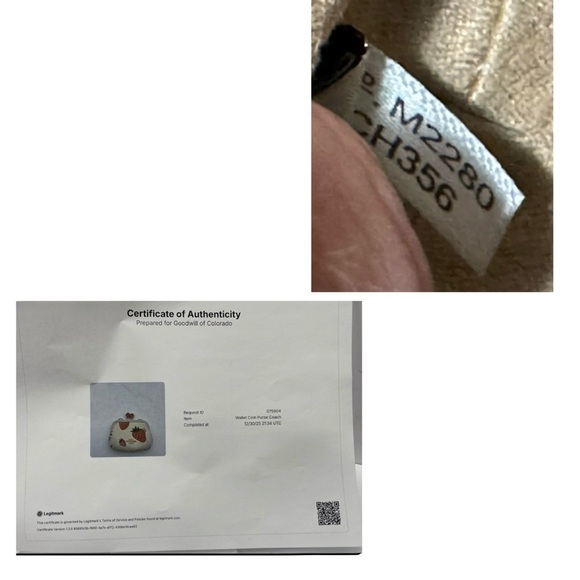 Rare! 🍓Coach Nora Kisslock Card Case Crossbody Chalk & Wild Strawberry + COA🍓 - Picture 12 of 13